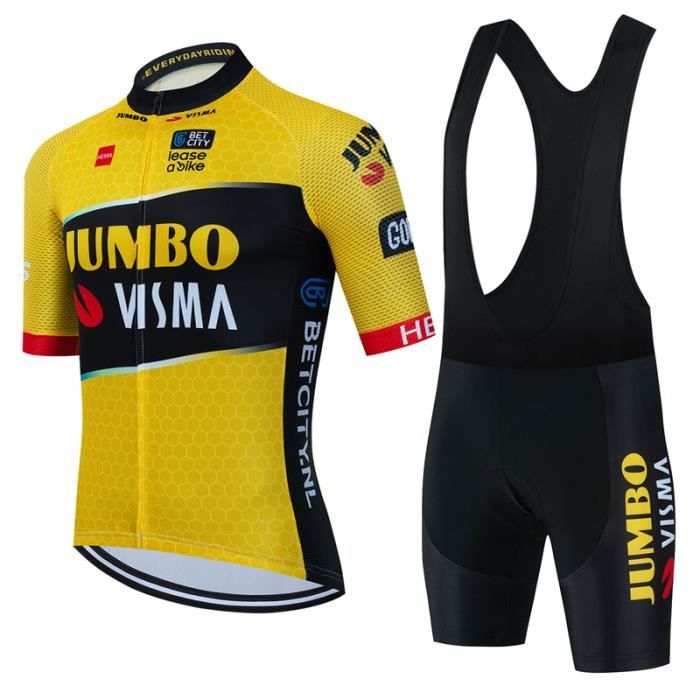 vélo ensemble - L - Maillot de cyclisme de l'équipe Jumbo Visma pour hommes, vêtements de vélo sur route, ens