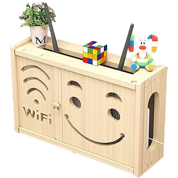 Étagère Murale Pour Routeur WiFi - Range Décodeur, Console | Bois-Plastique, Blanc, Support 40kg