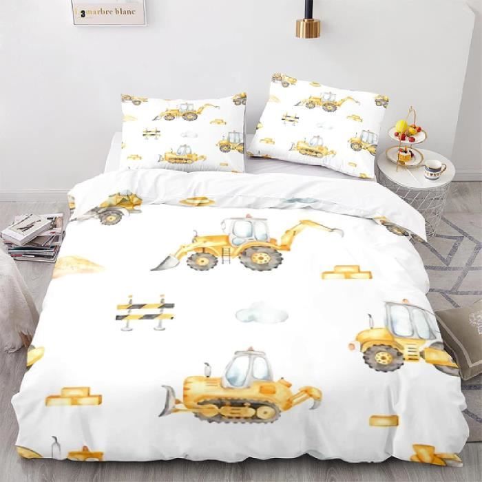 Housse De Couette 200X200 Tracteur Parure De Lit 2 Personnes Microfibre