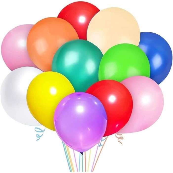 100 Ballons Multicolore ,Latex 100% Naturel, 30Cm Latex Helium Ballons  Anniversaire Colorés Hélium Gonflable Arche Ballon Po[u6800]
