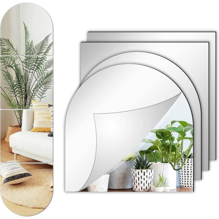 Petit Miroir Lot De 50 Carreaux Miroir Autocollants - 5x5cm Acrylique - Pour DIY Et Déco - Argenté Décoration DIY Miroir