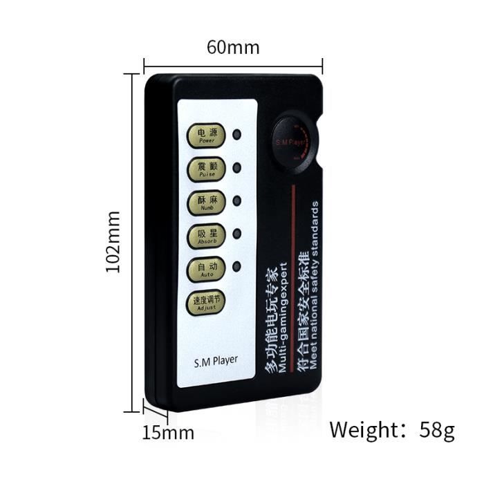 Plug Anal/vaginal à Impulsions électriques - Vibrations Multi-vitesses, Noir ABS