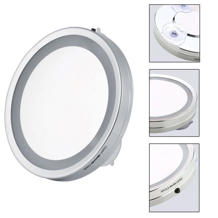 Ze669200 Miroir Ventouse Led Miroir De Salle De Bain 3x Loupe Achat Vente Miroir Salle De Bain Cdiscount