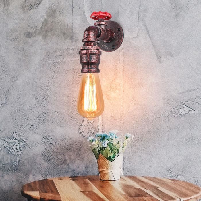 UNI E27 Applique Lampe Murale Intérieur Luminaire Industrielle Rouille Rouge