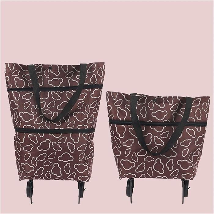 Relaxdays Chariot de Courses, Pliable, 25 L Sac d'achats avec roulettes
