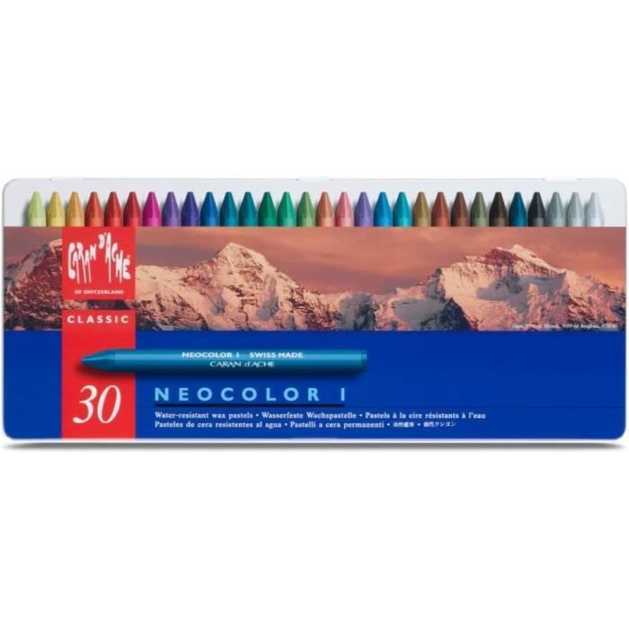 Caran D'ache Neocolor I Crayons de cire (Lot de 30) [810] Cdiscount