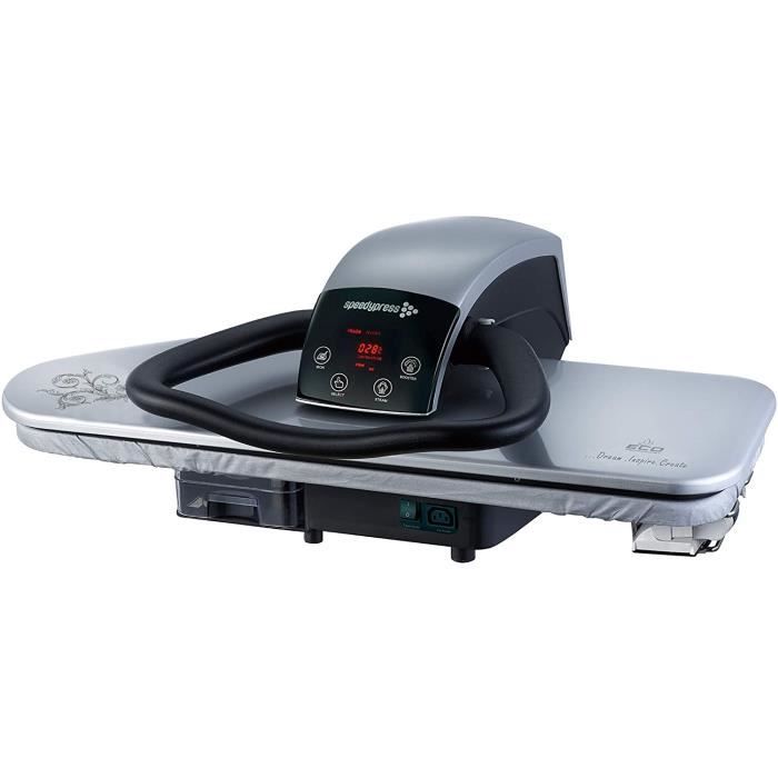 Presse à repasser à vapeur robuste 80HD-S Argent 2600watt 81cm de Speedypress (accessoire de fer, filtre et couvercle)