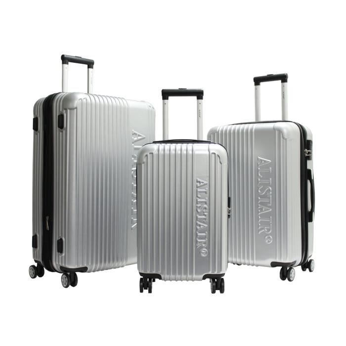 Polypropyl/ène Ultra l/ég/ères et r/ésistantes ALISTAIR X-Lock Marque fran/çaise 4 Roues Bleu Marine Set de 3 Valises -55cm-67cm-78cm