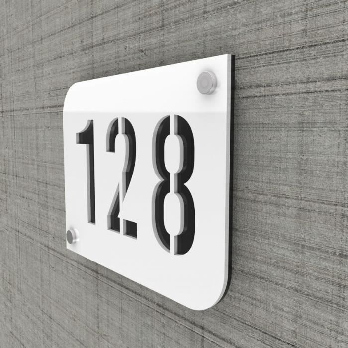 Plaque Numero De Rue Maison Blanc Design Avec Fond Personnalisable Modele Urban Noir Achat Vente Signaletique Exterieure Plaque Numero De Rue Maison Cdiscount