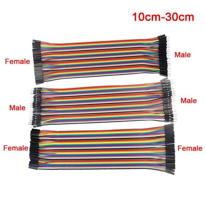 (3 kinds of each one|10CM|40Pin)Câbles Dupont 40 broches mâle à mâle, mâle à femelle et femelle à femelle pour Arduino, 10CM, 20CM,