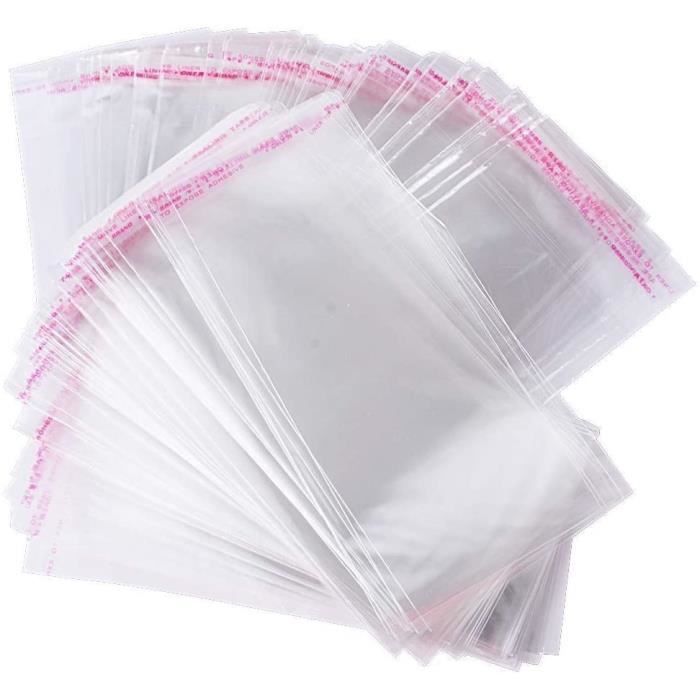 Generic Lot De 50 Petit Sachet Transparent Plastique Pochette Sachets  Cellophane Auto-adhésifs Sachet - Prix pas cher