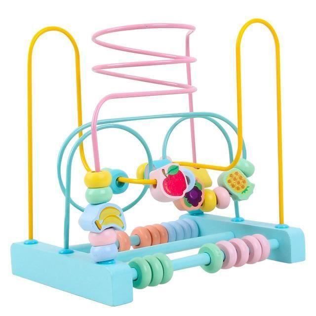 1pcs Jouet Bois Jeu Labyrinthe Circuit De Motricite Jouets Bebe Boulier Enfant Bois Jeux Deveil Bebe 3 4 5 Ans Fille Garcon Bleu Cdiscount Jeux Jouets