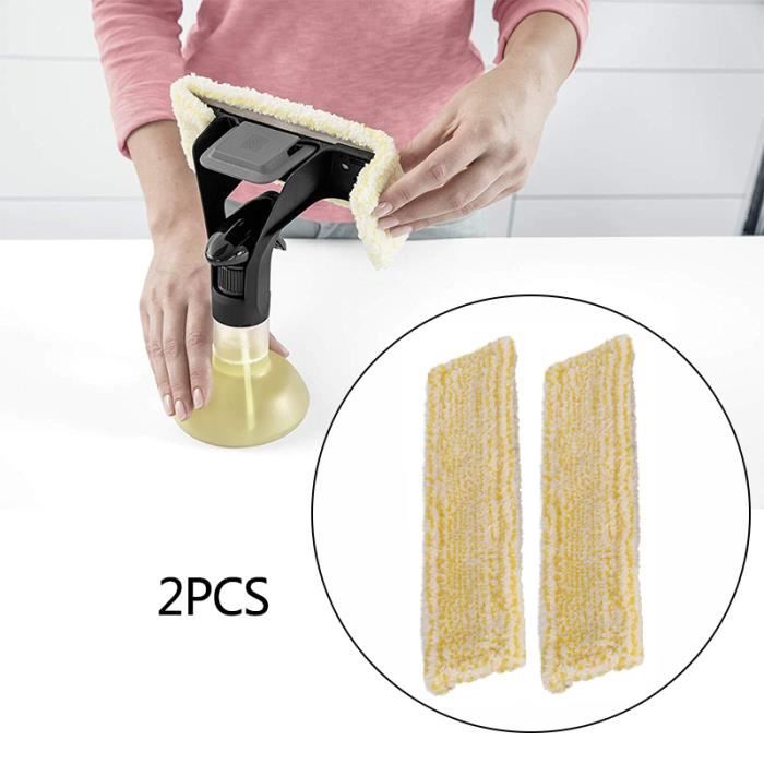 XBERSTAR Lot De 2 Tampons Microfibre Pour Nettoyeur Vitres Kärcher WV1 – Lavables & Absorbants