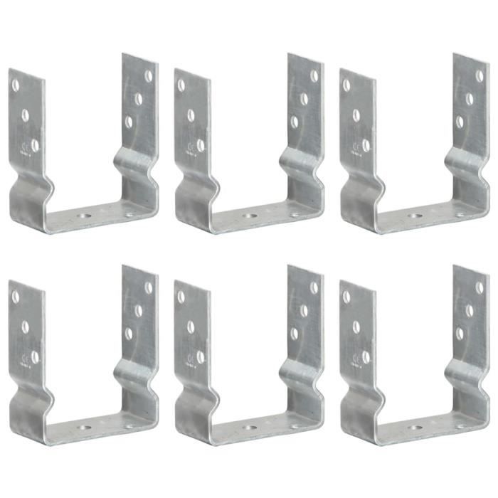 vidaXL Piquets de clôture 6 pcs Acier galvanisé - vue 2