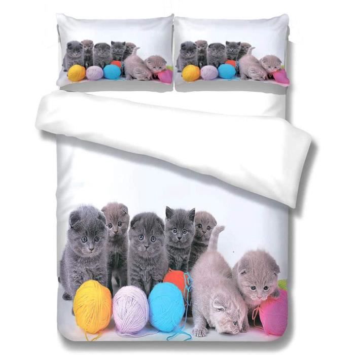 Housse De Couette Couleur, Chat, Laine avec Housse De Couette Et 2