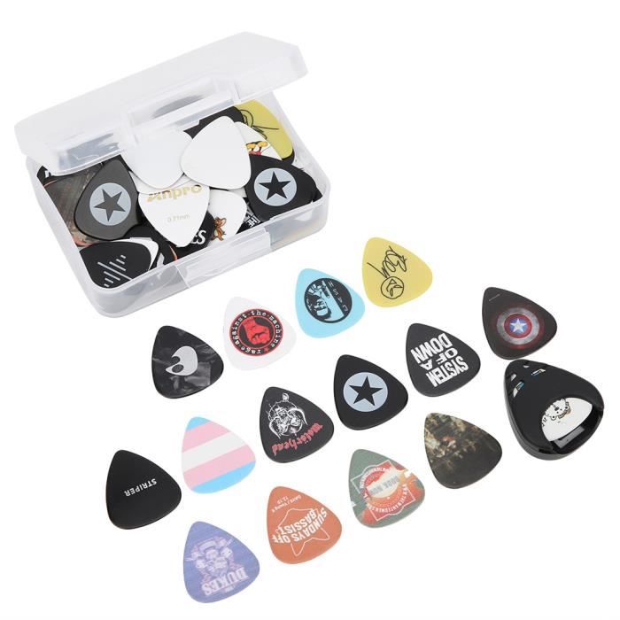 🎸 Garosa Ensemble de 100 Médiators pour Guitare : Le Kit Ultime pour Tous les Styles et Niveaux (Celluloïd, 4 Épaisseurs, Motifs Uniques) – 18,78 € Seulement