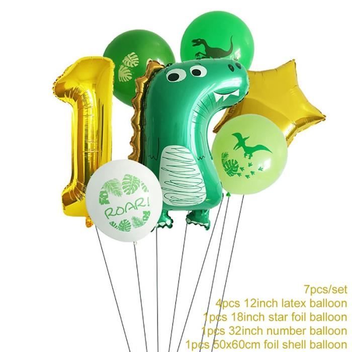 Ensemble De Nombres De 1 Ballon Ballon En Aluminium Vert Tropical Joyeux Anniversaire Decorations Pour Enf Cdiscount Maison