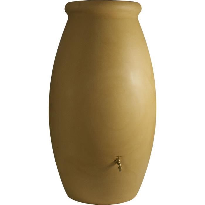 Récupérateur deau JARRE rotomoulé - Plastique - Beige - 99 x 99 x 176 cm - 1000L - BELLI