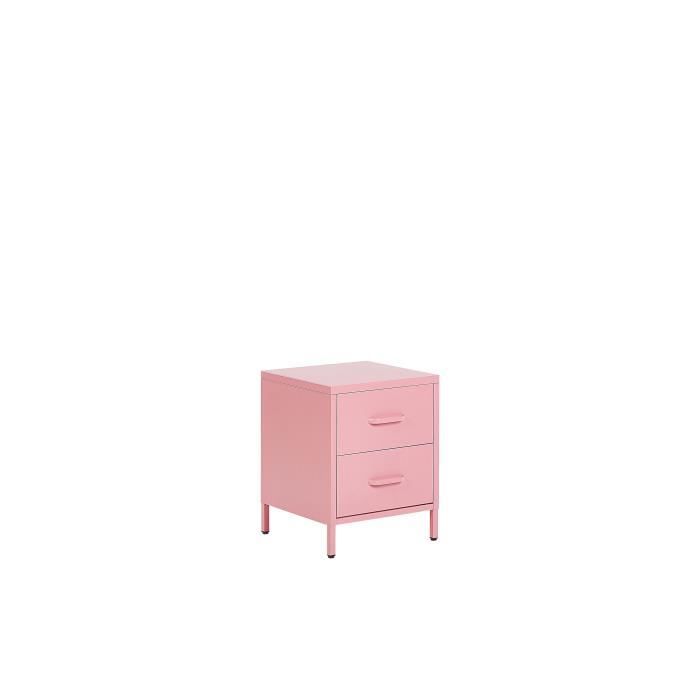 Table De Chevet Beliani Malavi Rose 40x43x55 Cm