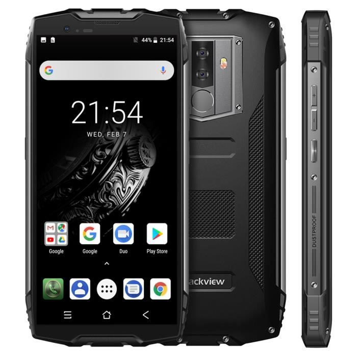 Vente T&eacute;l&eacute;phone portable Blackview BV6800 Pro Smartphone 64Go 5.7" Batterie 6580mAh supporte Recharge sans fil IP68 étanche Téléphone mobile 4G pas cher