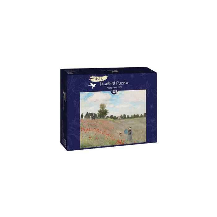 Puzzle 1000 pièces - Bluebird - Champ de Coquelicots - Art de Monet ...