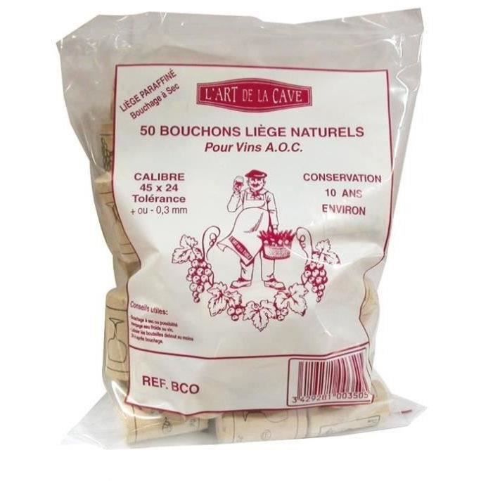 BOUCHONNERIE JOCONDI Bouchon cylindrique en liège paraffiné x50 45x24 mm