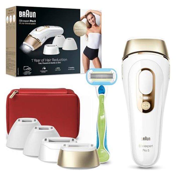 Braun Épilateur À Lumière Pulsée Silk·expert Pro 5 PL5382 Épilation Semi-Définitive Alternative Au Laser Résultats En 2 Séances