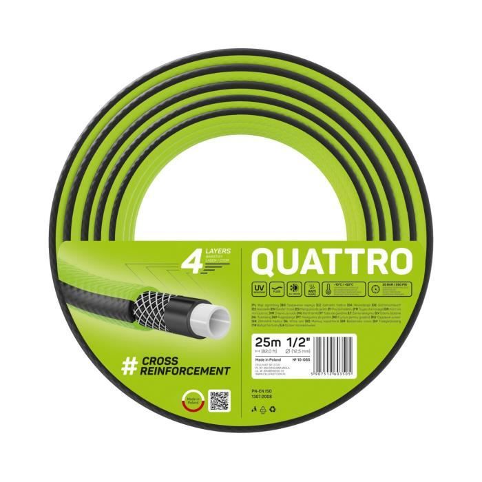 Tuyau darrosage - Cellfast - Quattro - 25m - 1/2 - 4 couches - Résistant aux UV