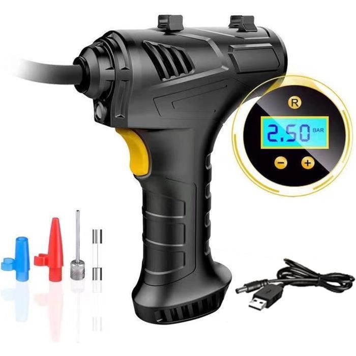 Gonfleur De Pneus Numérique Sans Fil 160PSI - Compresseur Portable Automatique Avec écran LCD Et Lampe LED