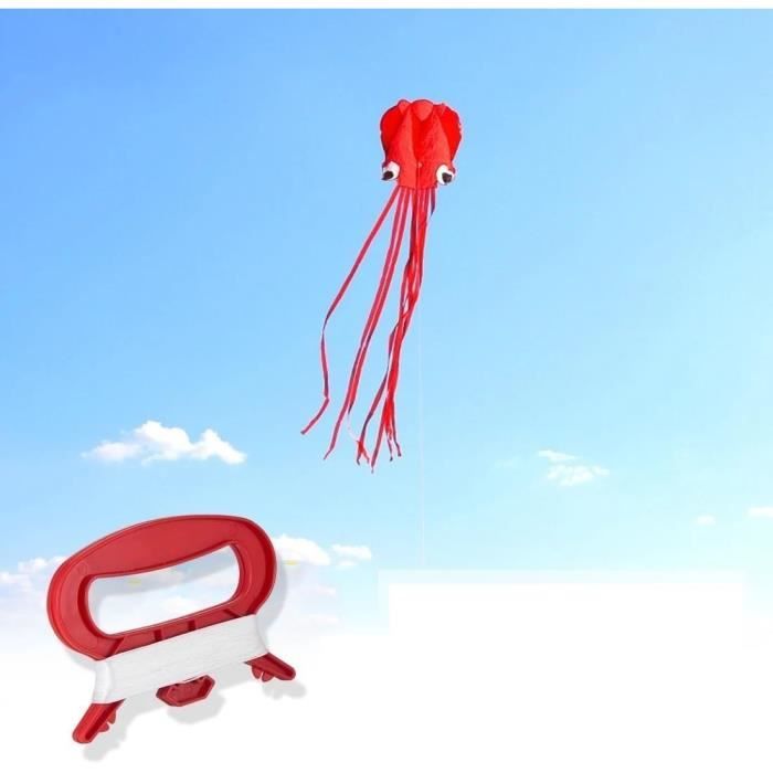 1 Grand Cerf-Volant Poulpe Arc-En-Ciel Avec Longue Queue, Comprenant