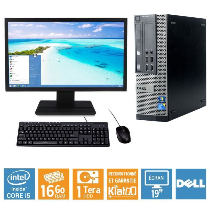 Pc bureau  DELL OPTIPLEX 790  intel core i5 16 go ram 1 to disque durtft19ordinateur de bureau reconditionné w10 - Dell