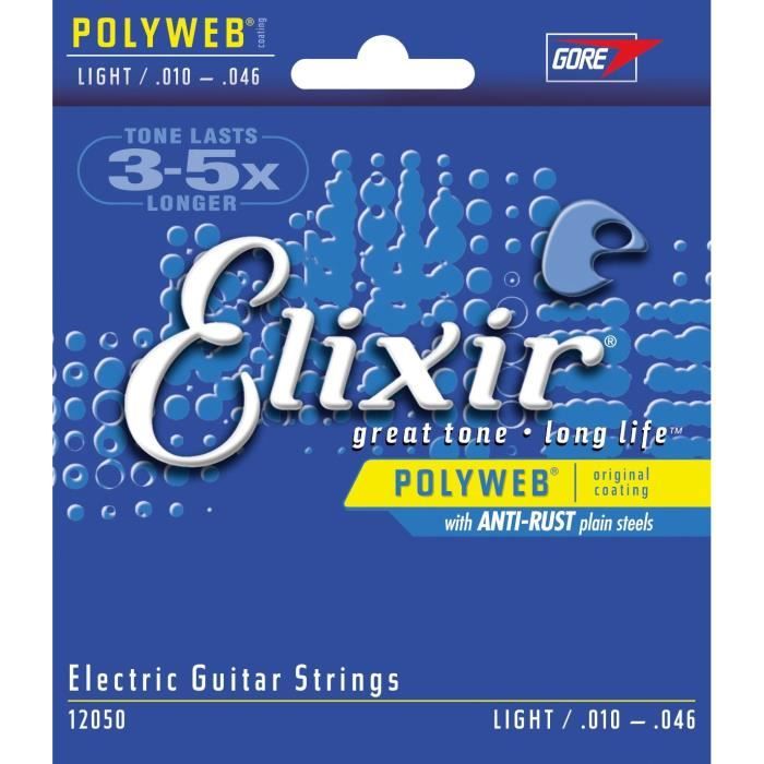 elixir 12050 polyweb light cordes guitare électrique 10-46
