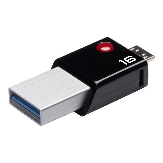 Clé USB - EMTEC - OTG T200 - 16 Go - Double connecteur USB et micro USB