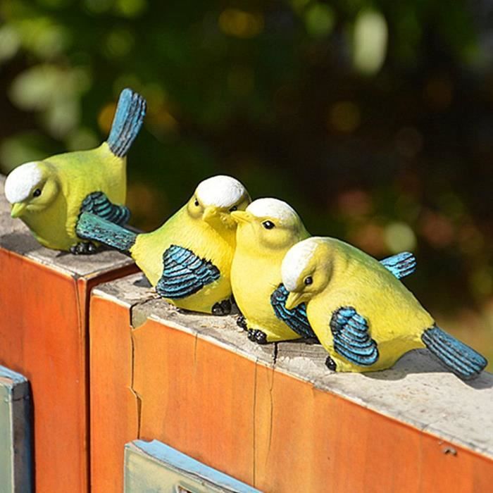 Fydun Ornement d'oiseau en résine 4 pièces résine simulée en forme d — free download