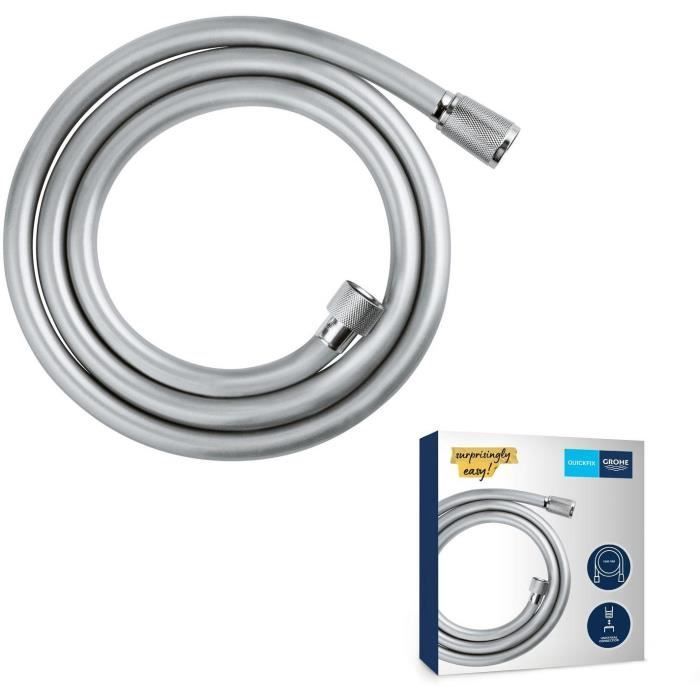 Flexible de douche GROHE VitalioFlex 28743002 1 5m Anti pliures et torsion Connexion universelle Surface lisse Chromé