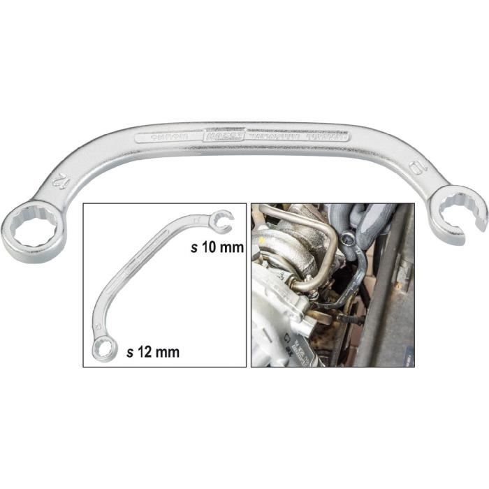 Clé Polygonale Double HAZET 630A-1X1.1/8 - Profil 12 Pans Extérieurs - Longueur 350 Mm - Chromée - Allemagne
