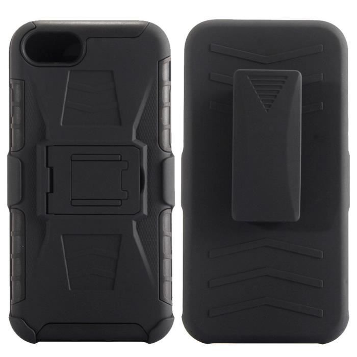 Coque Rigide Avec Clip Ceinture Pivotant Pour IPhone 12 Pro (6,1") - Noir Mat - Compatible Charge Sans Fil