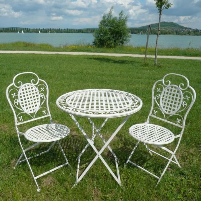 Salon De Jardin En Fer Forge 2 Chaises Et 1 Table Achat Vente Ensemble Table Et Chaise De Jardin Salon De Jardin En Fer Forge Cdiscount