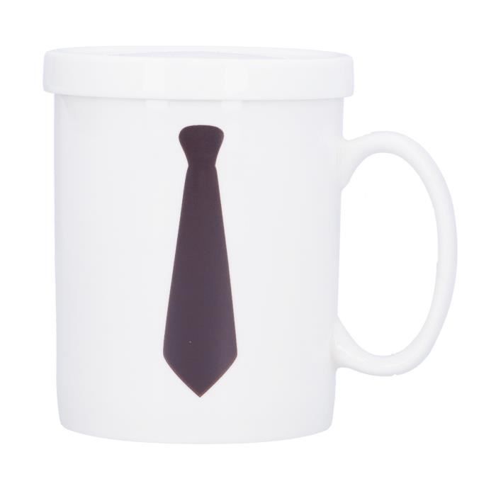 HURRISE Vaisselle à boissons Tasse à café thermosensible à motif de cravate  avec couvercle pour bureau à domicile