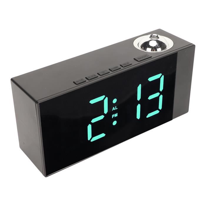 Réveil Numérique à Projection LED Avec Fonction Vocale | Heure, Température, 5 Alarmes, Snooze 10 Min | Projection Au Plafond/mur