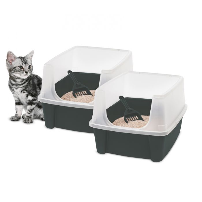 Meilleurs prix pour Iris Ohyama, Bac a litiere pour chat, Maison de toilette chat fermée, Pelle, L48.5 x P38 x H30 cm, Lot de 2, CLH-12, Gris