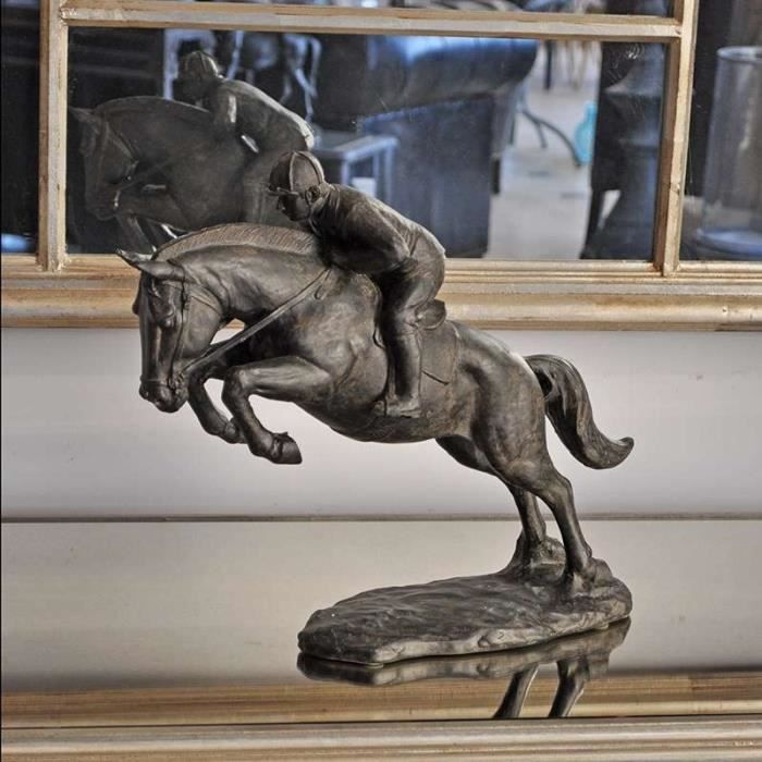 Grande chevaux buste avec springendem Cheval-Deco Personnage Statue Western Équitation 