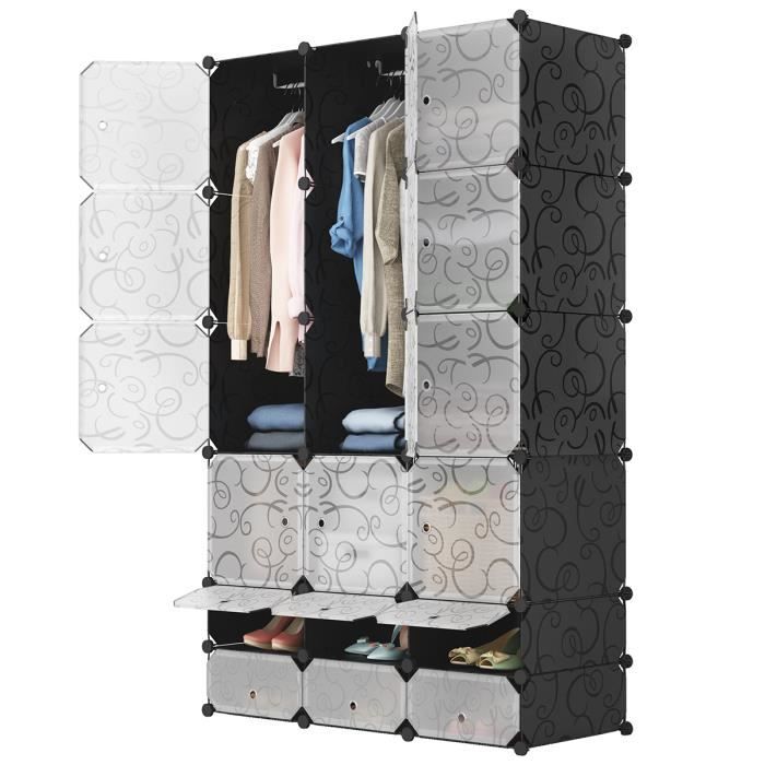 Langria 18 Cube Penderie Armoire De Chambre Modulable Plastique