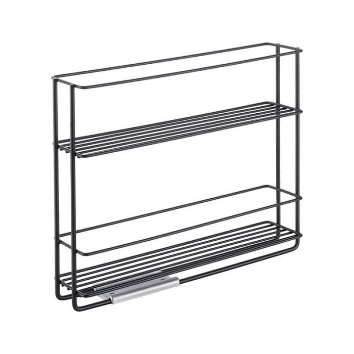 METALTEX Étagère coulissante IN&OUT pour épices - 6 x 28 x 22 cm noir métal EasyFix sans perçage METALTEX Étagère coulissante IN&OUT pour épices - 6 x 28 x 22 cm noir métal EasyFix sans perçage