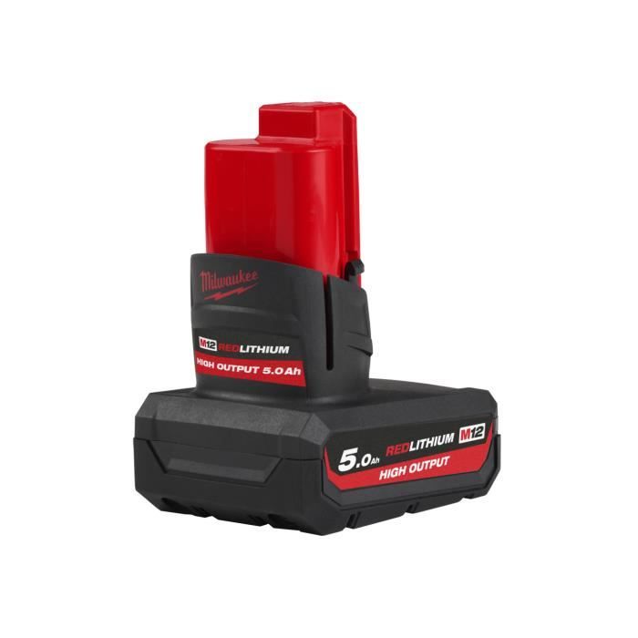 Batterie MILWAUKEE M12 HB5 HIGH OUTPUT 5 Ah Li ion Fonctionnement plus froid