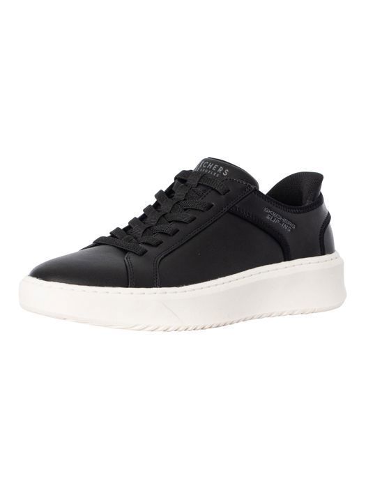 Mocassins Homme Noir Skechers 183177 BLK Design retro Confort Slip ins Baskets en cuir synthetique