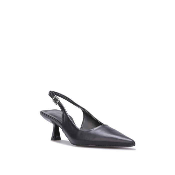 PTKG Escarpins Femme Petit Talon Slingback Bout Pointu Sandale Stilettos Pointue Chaussures À Talons Femme Soiree Mariage 5Cm High Heels,Blanc,39EU