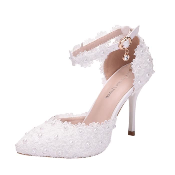Mesdames Mariage En Cristal Bout Pointu Sandales Minces Chaussures