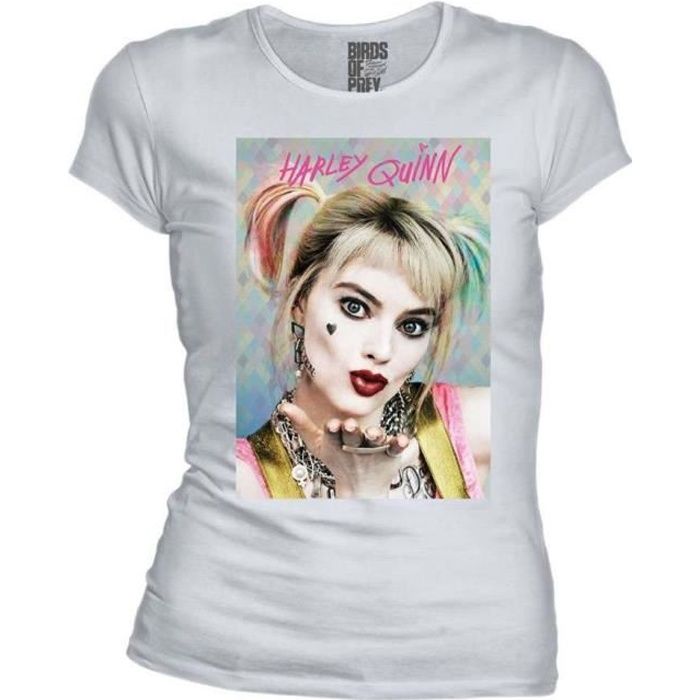 T shirt Femme Birds of Prey DC Comics Harley Quinn Smack Blanc