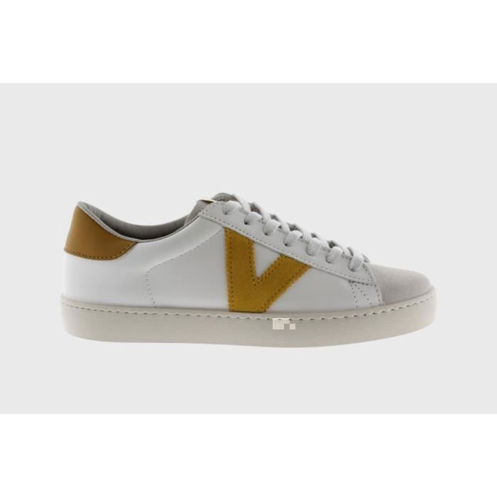 Victoria Baskets Homme - VICTORIA - Berlin Constraste - Cuir - Jaune Moutarde - Lacets